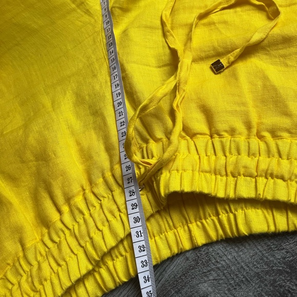 YELLOW SUMMER LINEN TROUSERS - Picture 5 of 10